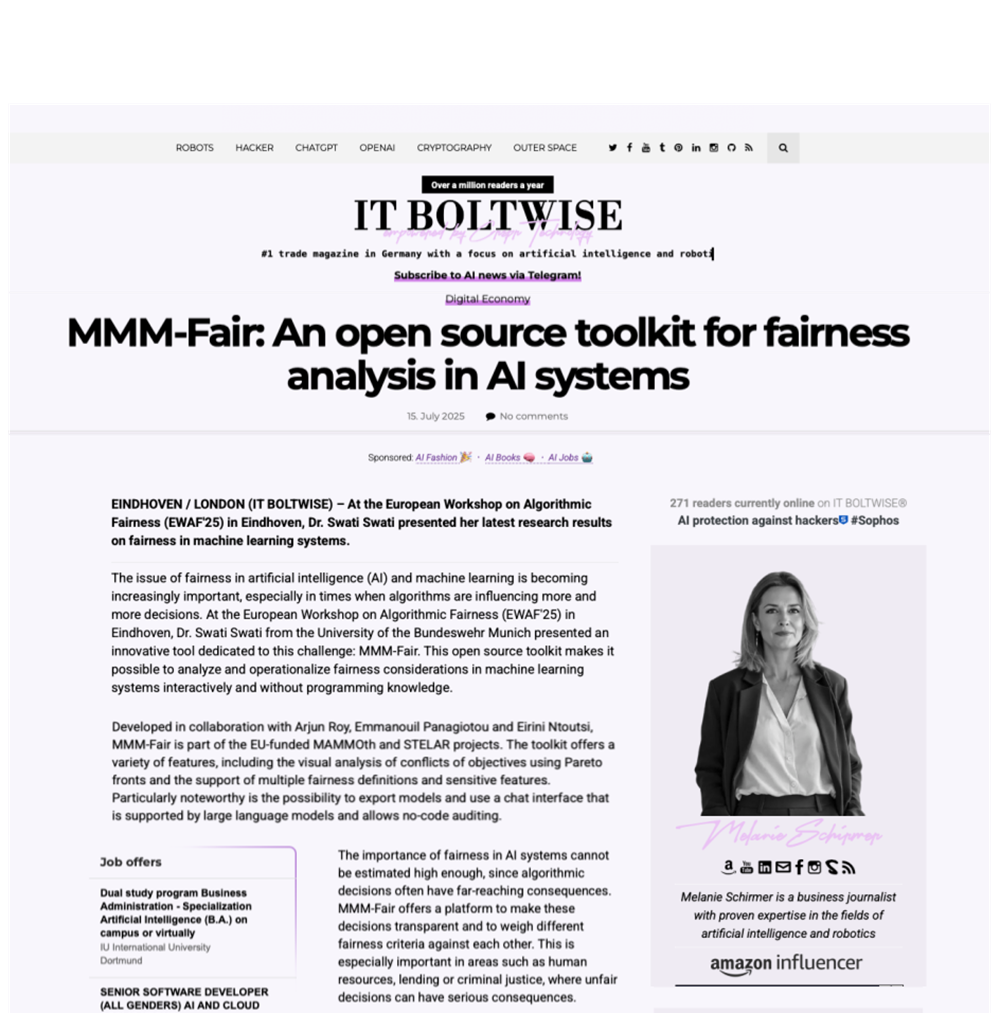 MMM-FAIR in der Deutschen Technik-Zeitschrift IT BOLTWISE vorgestellt