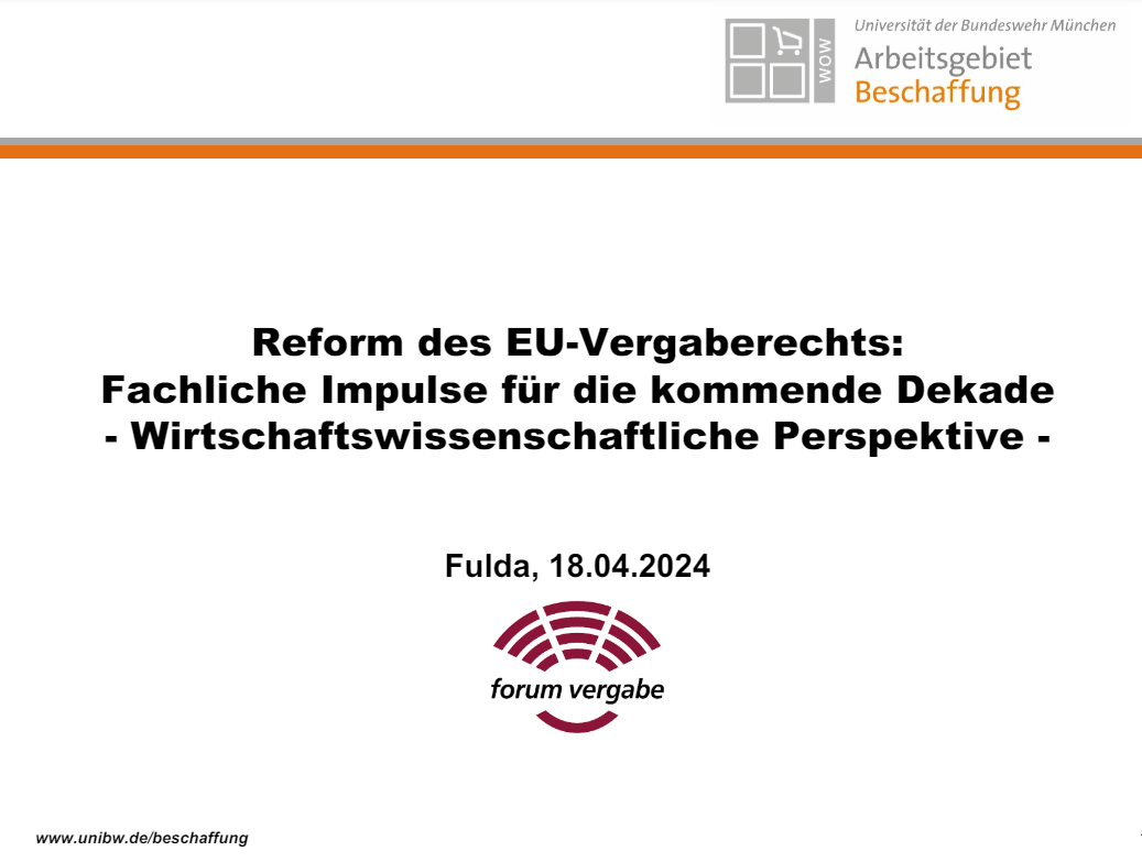 Forum Vergabe Gespräche 2024