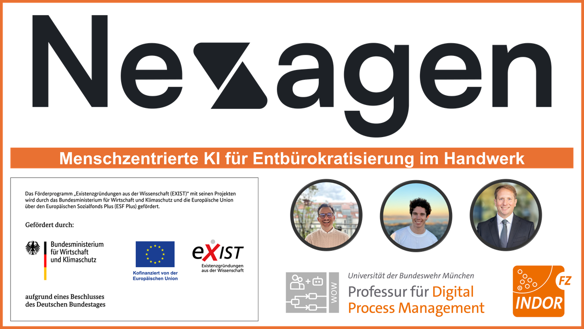 Menschzentrierte KI für Bürokratieentlastung im Handwerk: EXIST-Projekt „Nexagen“ gestartet