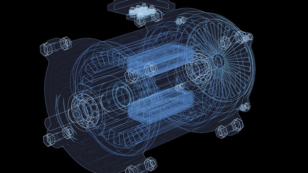 3D Grafik eines Elektromotors