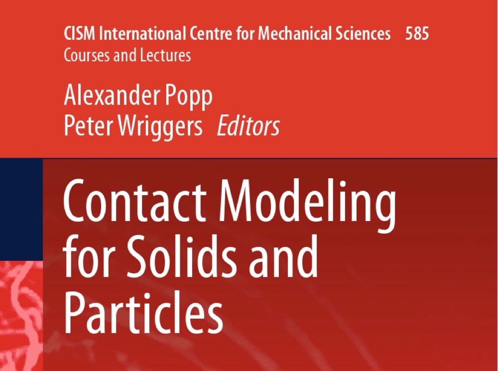 New book on contact mechanics in the "CISM-Springer" series