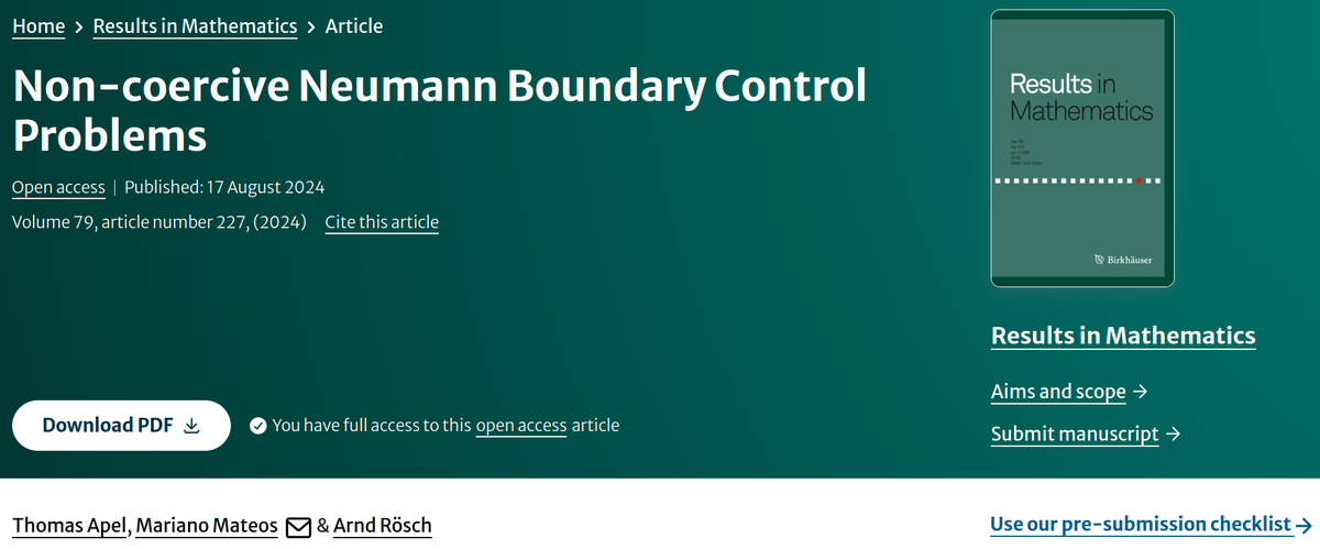 New publication on non-coercive boundary control problems