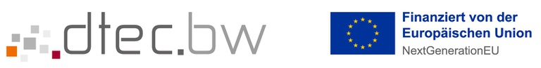 Logos: dtec.bw, finanziert von der Europäischen Union, NextGeneration EU