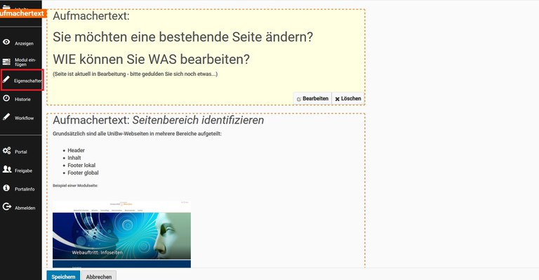 Hero-Bild bearbeiten