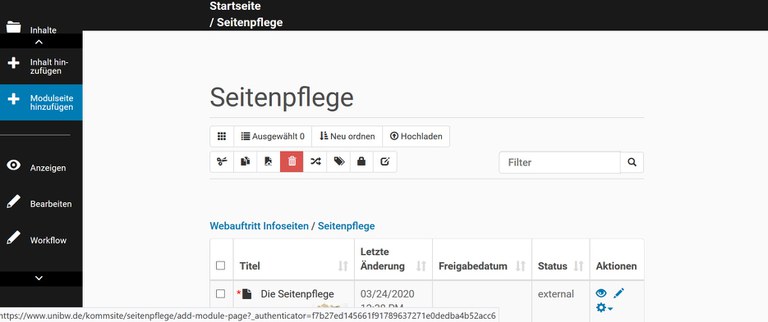 Modulseite anlegen