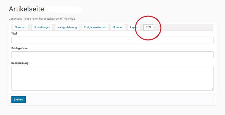 SEO Artikelseite