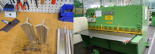 Montieren von technischen Elementen - Blechschneidemaschine