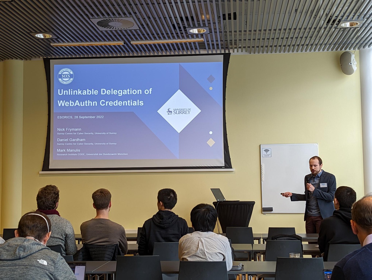 Paper at ESORICS 2022 in Copenhagen
