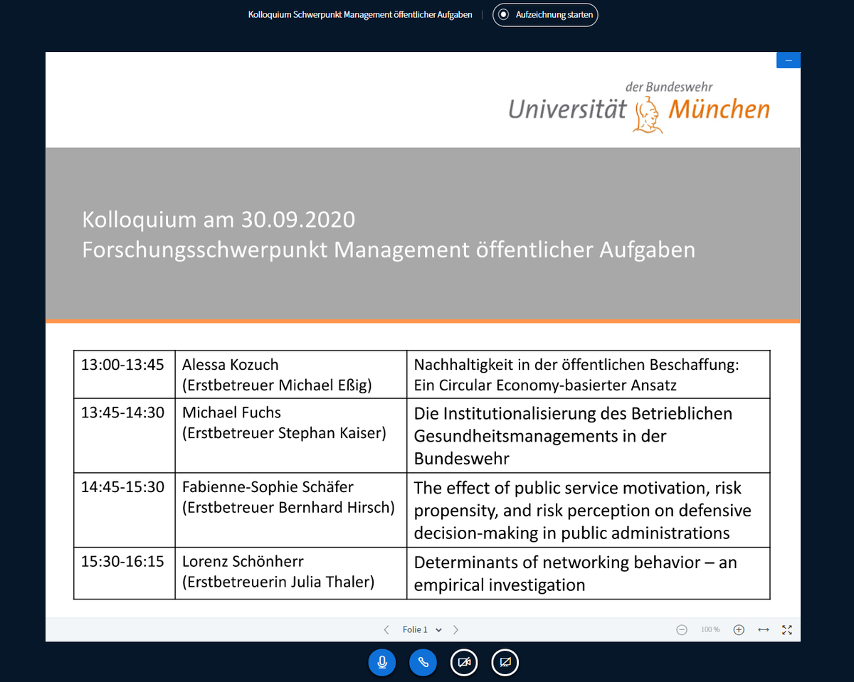 Kolloquium des Forschungsschwerpunktes Management öffentlicher Aufgaben