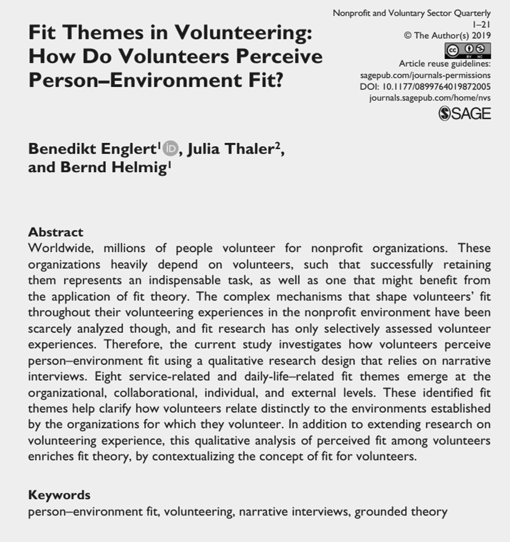 Publikation in Nonprofit and Voluntary Sector Quarterly
