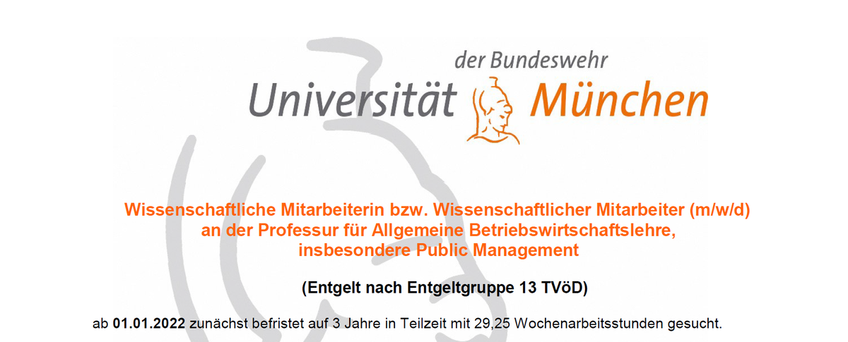 Stellenausschreibung: Wissenschaftliche Mitarbeiterin / Wissenschaftlicher Mitarbeiter