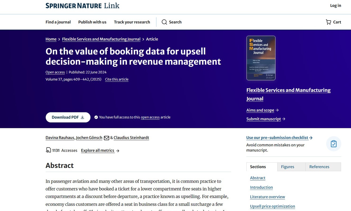 Aktuelle Veröffentlichung im Flexible Services and Manufacturing Journal