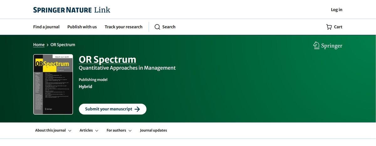 Claudius Steinhardt übernimmt Rolle als Department Editor bei OR Spectrum