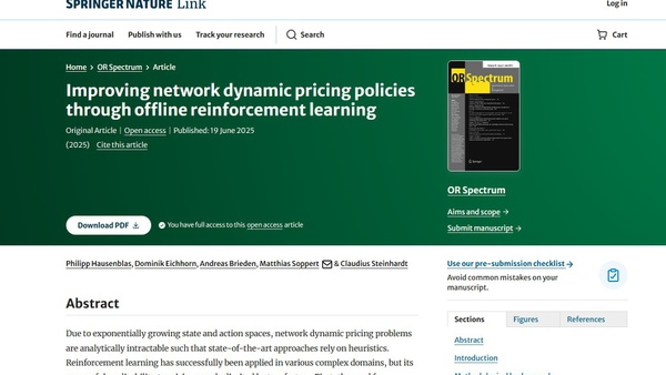 Fachbeitrag zum Offline Reinforcement Learning im Dynamic Pricing erschienen
