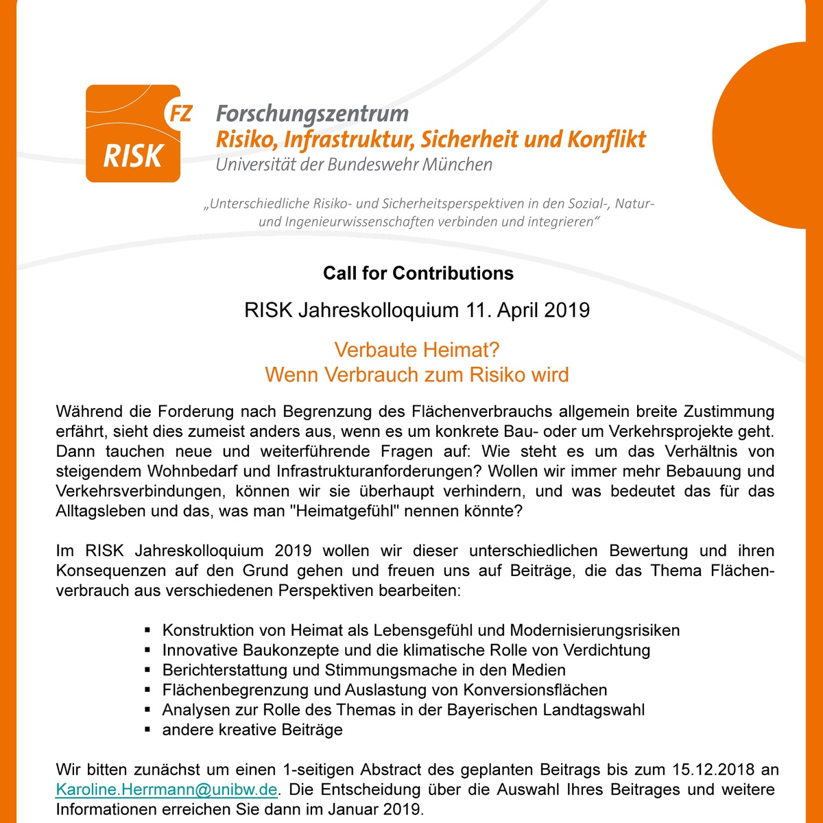 Call for Contributions