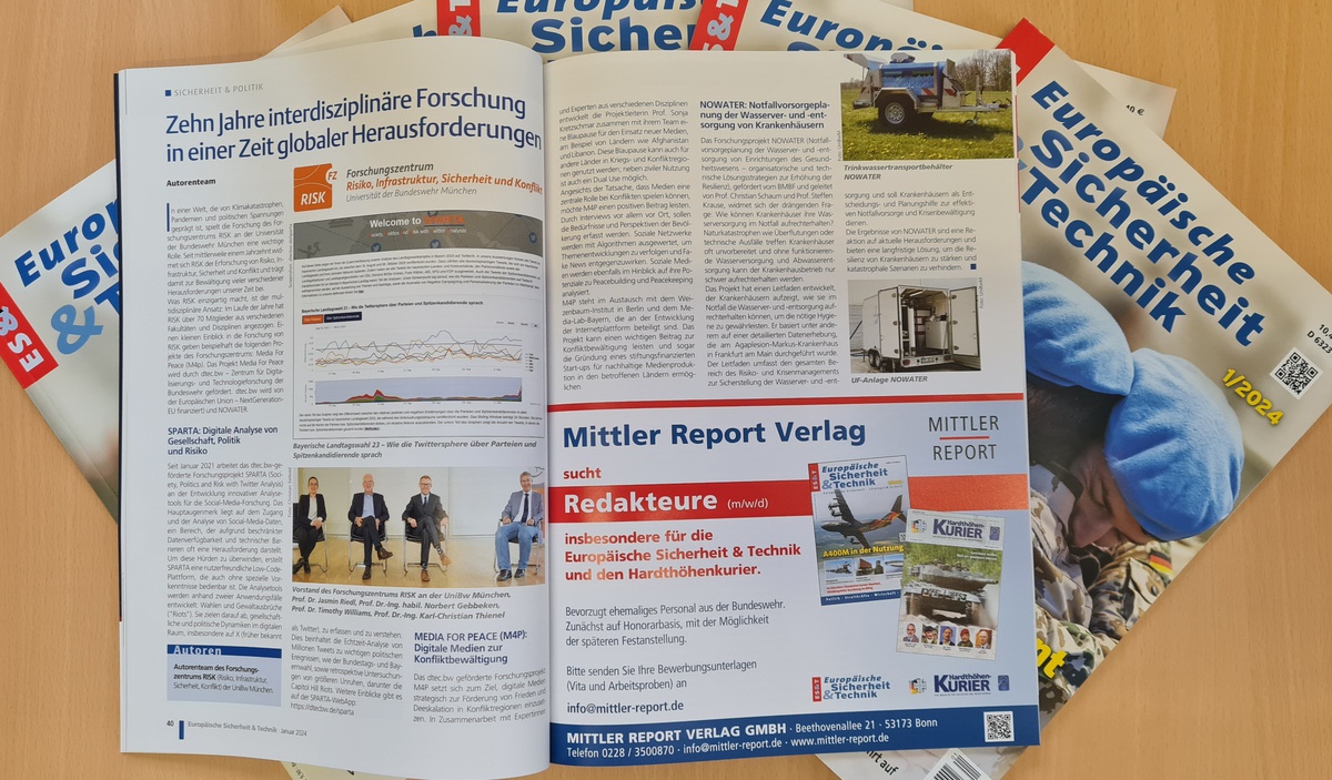 Europäische Sicherheit und Technik berichtet über das FZ RISK