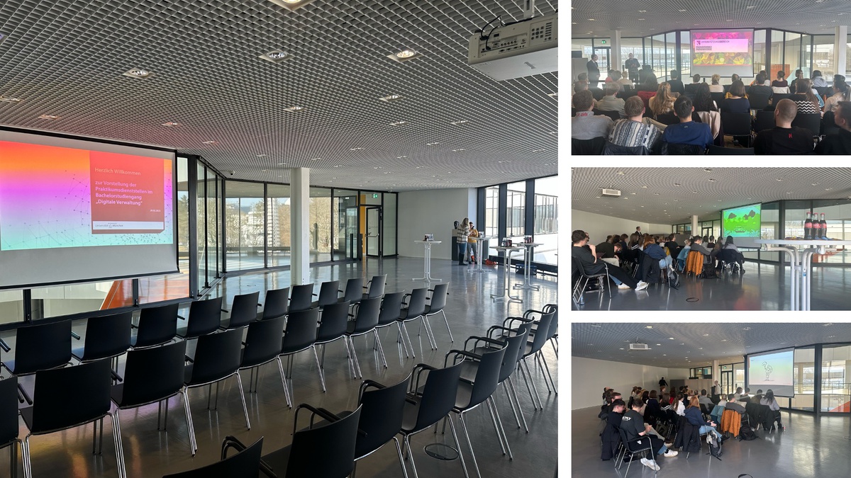 Erster Jahrgang des universitären Studiengangs "Digitale Verwaltung" vor Praktikumsstart